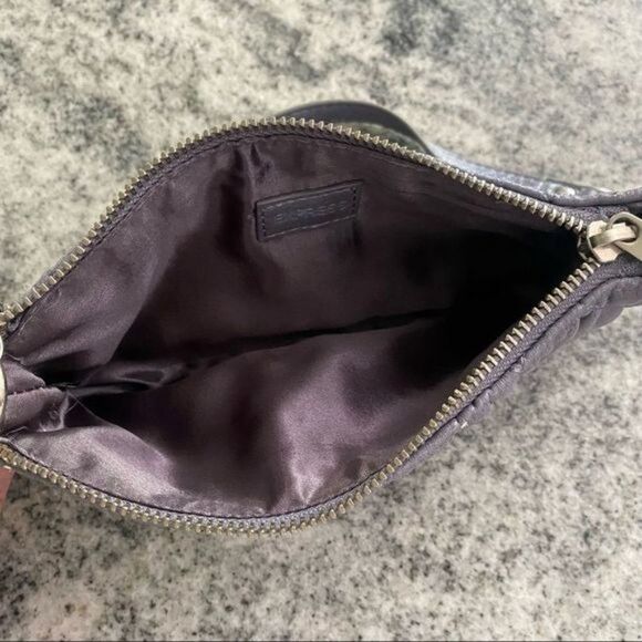 Express Purse Purple Quilted Zip Hand Bag Small Clutch Violet - Picture 8 of 8